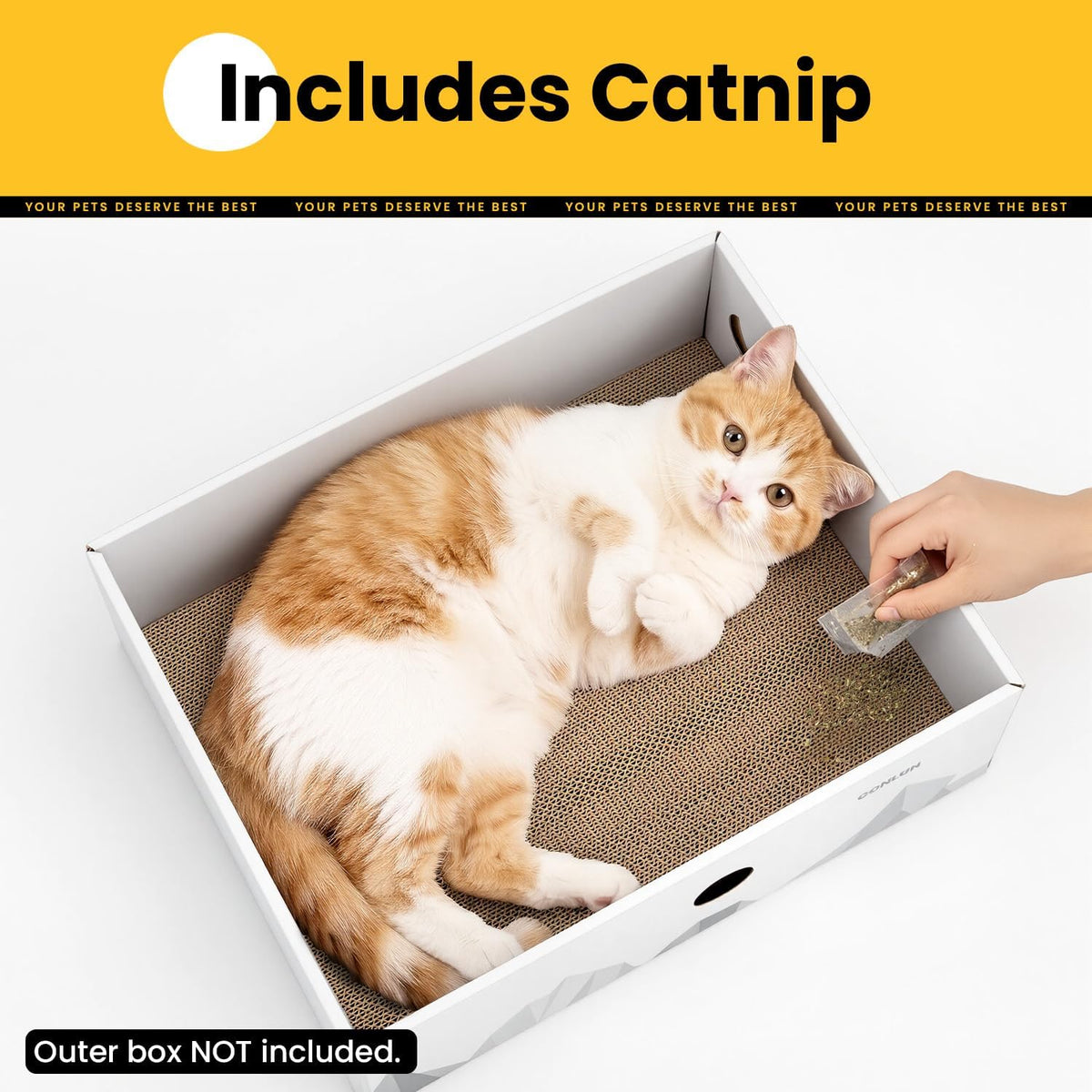 Conlun Cat Scratcher Heavy-Duty Double-Sided Cardboard Pad, 3-Pack