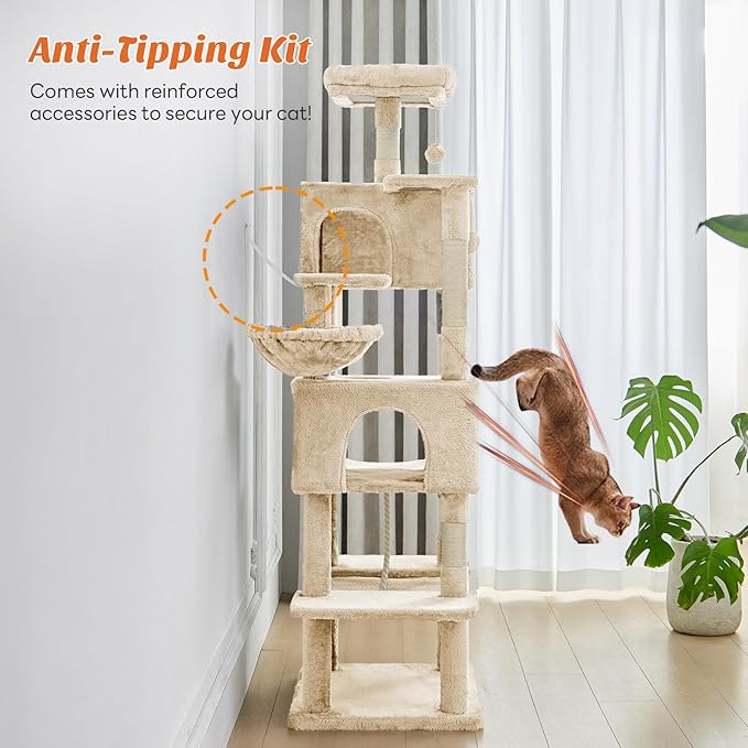 Sweetcrispy 66 Inch Cat Tree Tower, Pet Condo - Image 5