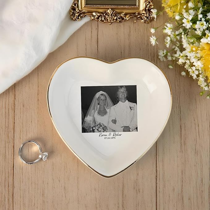 Custom Photo Ring Dish, Personalized Picture Trinket Tray, Wedding Anniversary - Image 5