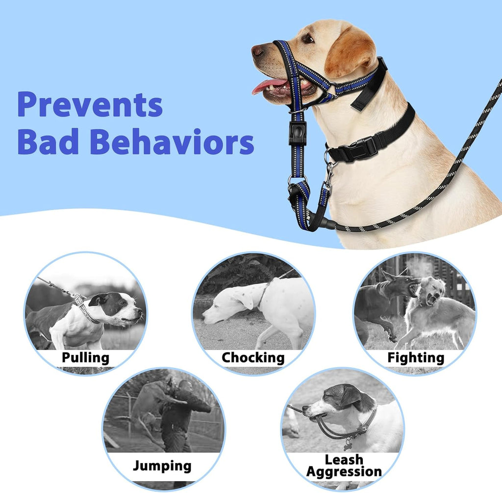 BARKLESS Soft Dog Head Collar, Patented Padded No Pull Training Head Halter