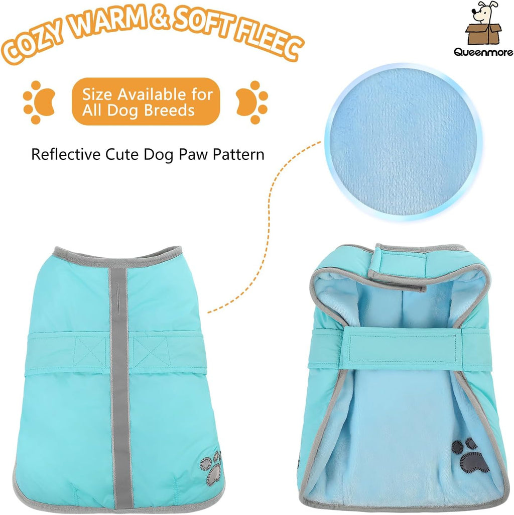 Queenmore Dog Winter Coat, Cold Weather Dog Jackets for Samll Dogs