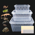 3Pcs Reptile Feeding Box Set, 3-Size Plastic Reptile Critter Keeper with Tags, for Isopods Snails Sling Geckos Frog Spiders Turtles Scorpion Serpents Tarantulas and Breeding Worms(Clear)