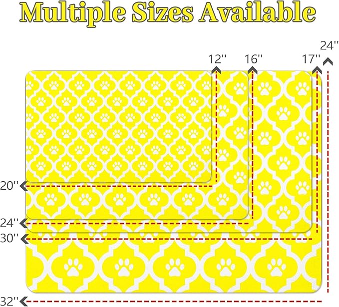 Dog Food Mat 16X24 Inch Pet Feeding Absorbent Mats - Image 4