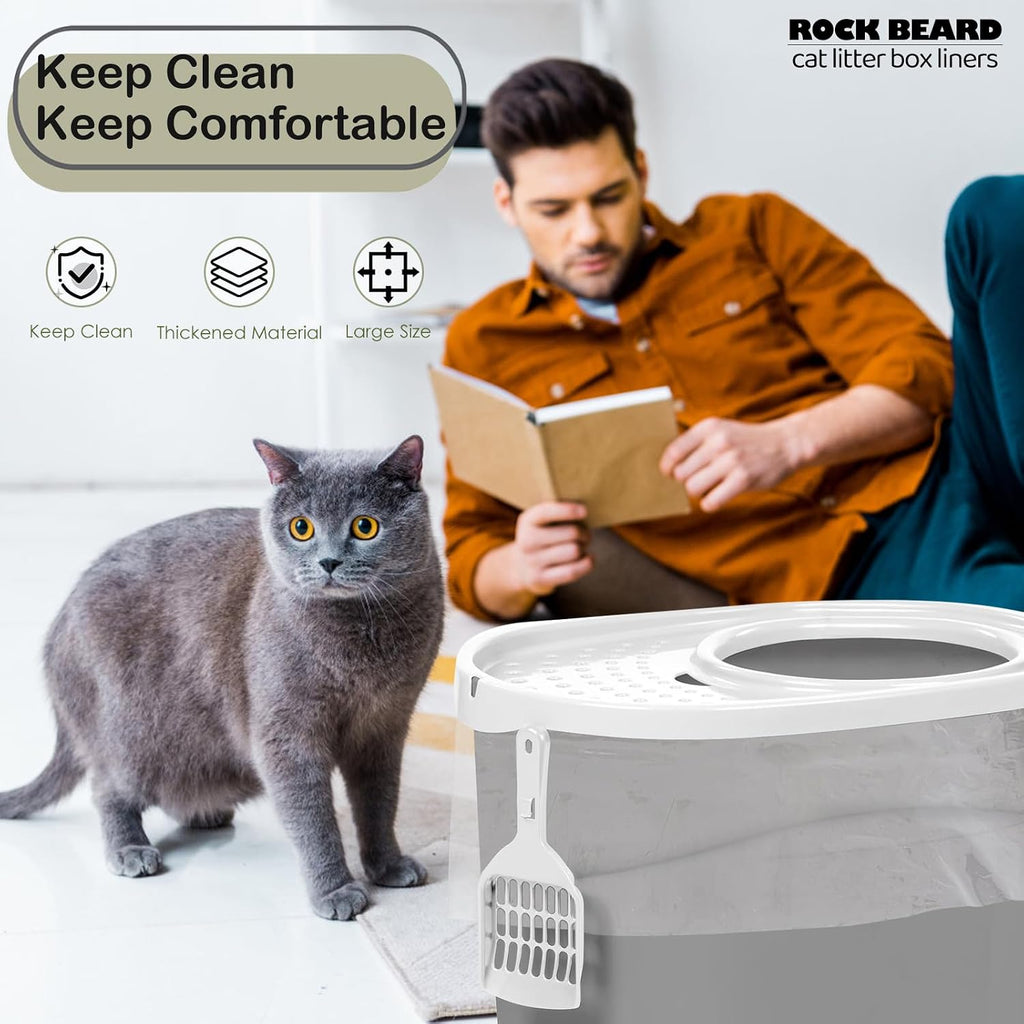 Cat Litter Box Liners Compatible with IRIS Top Entry Cat Litter Box - 25 Pack, Tear-Resistant and Spill-Proof, Perfect Fit for Most Top Entry Litter Pan Models