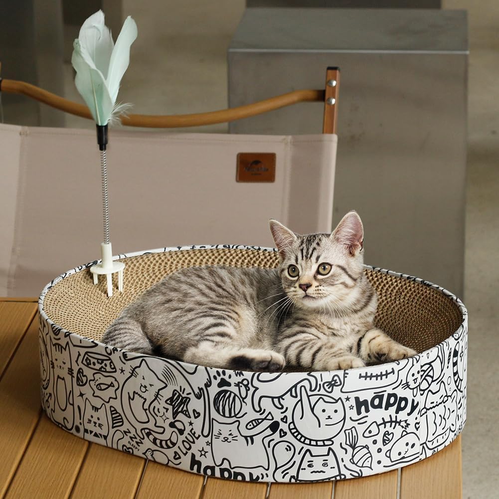 6 Pack Cat Scratcher Pads in Cardboard Box, Assembly-Free for Indoor Cats