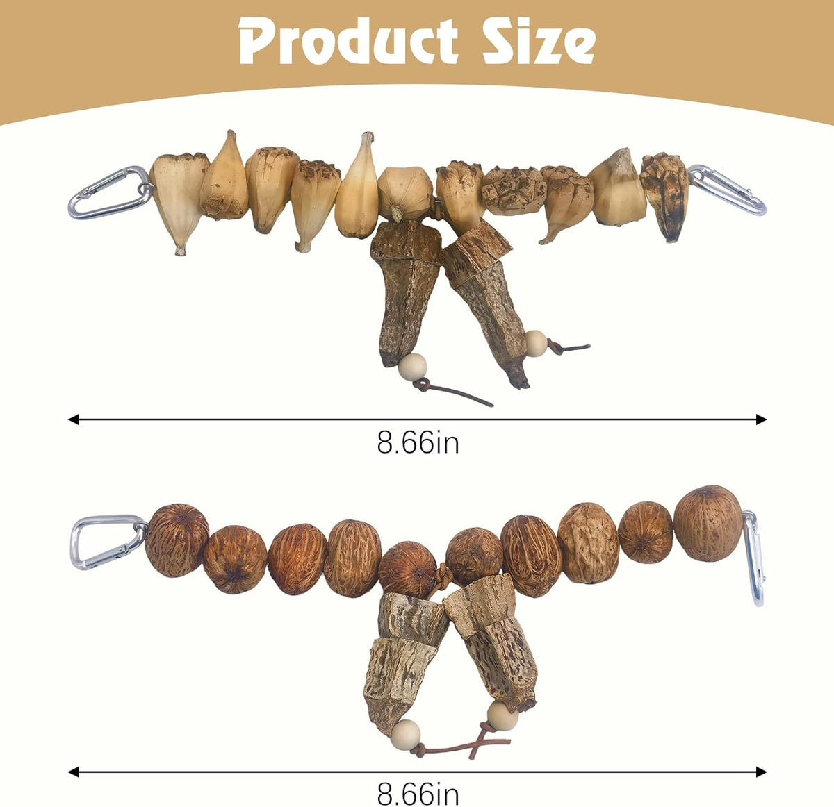 2 Pcs Bird Chew Toys Natural Parrot Chewing Toy