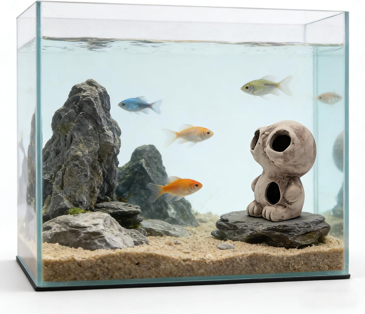 M2cbridge Aquarium Ceramic Cave Rock Betta Fish Hideout Decor Monster Log