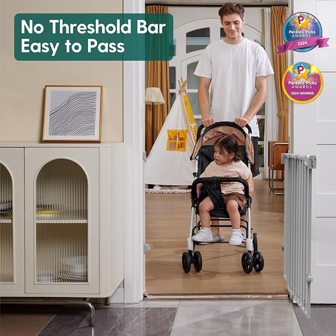 Babelio Baby Gate for Stairs & Doorways, 26-43" W 34" H Extra Tall| No Bottom - Image 2