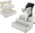 Adjustable 3-Step Cat Ramp for Litter Box, Litter Trapper, Grey