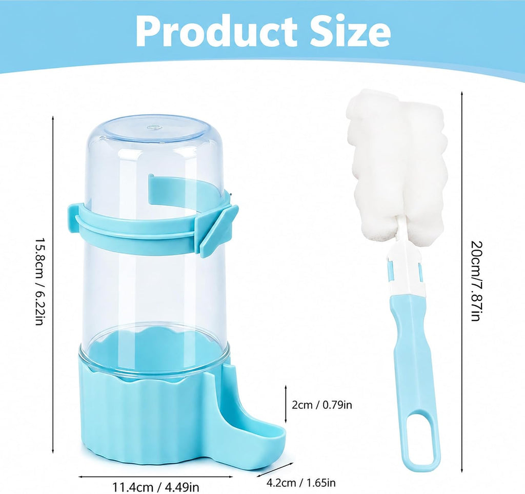 16.7Oz Quail Chick Gravity Waterer with Anti-Drowning Tray & Cleaning Brush
