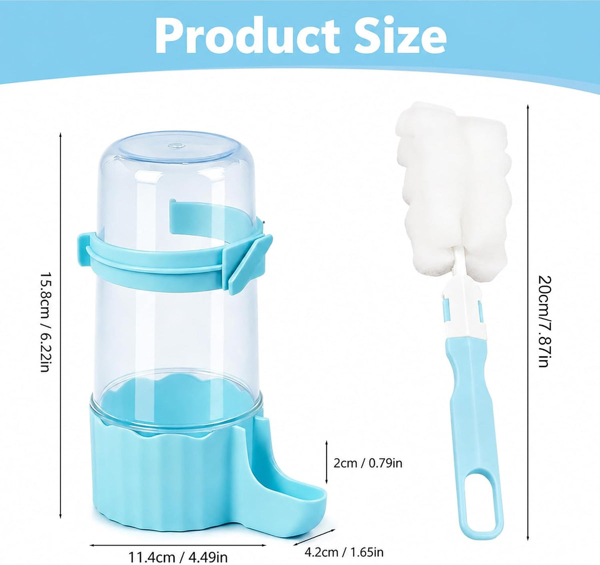 16.7Oz Quail Chick Gravity Waterer with Anti-Drowning Tray & Cleaning Brush