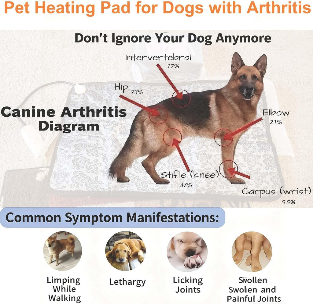 Puppy Heating Pad for Whelping New Born Dog Heated Bed,Heated Puppies Bed,Pet Heated Cat Bed,4 Auto Shut Off Timer,9 Level Heater Large 34x21 in