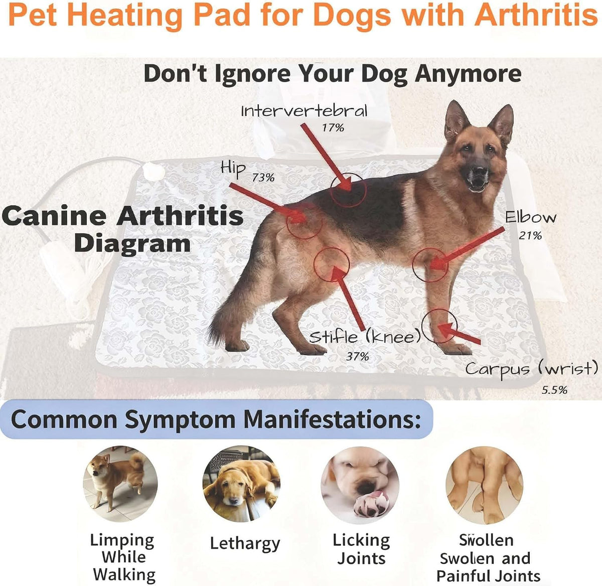 Puppy Heating Pad for Whelping New Born Dog Heated Bed,Heated Puppies Bed,Pet Heated Cat Bed,4 Auto Shut Off Timer,9 Level Heater Large 34x21 in
