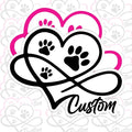 Personalized Infinity Paw Print Sticker by SANGAROM