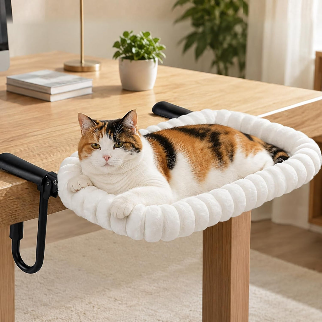 Cat Desk Bed for Large Cats, 40 lbs Heavy Duty, Foldable Hammock