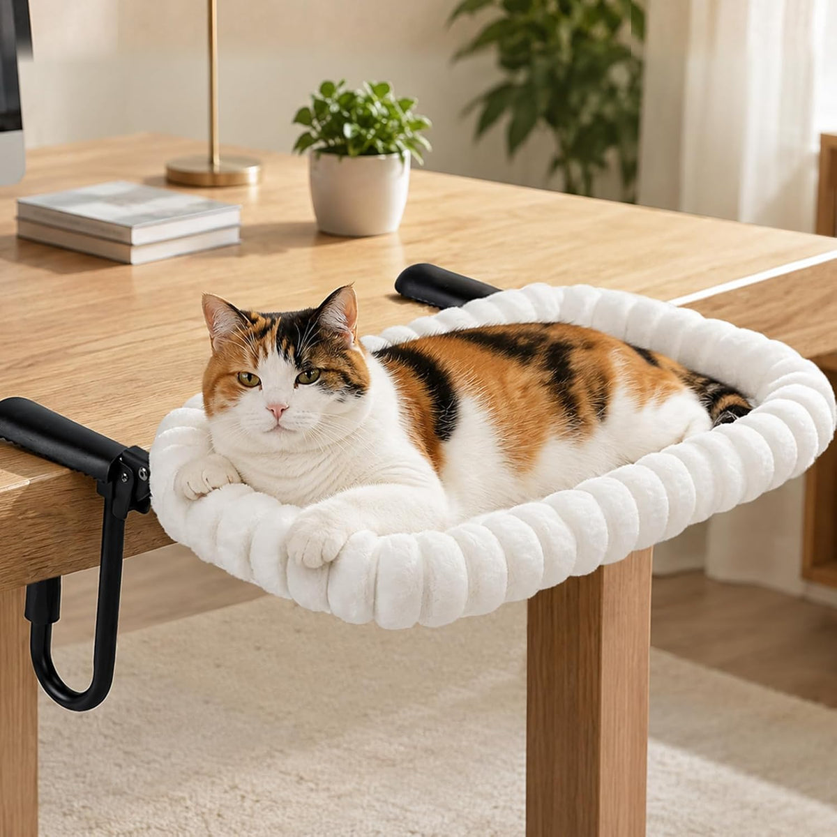 Cat Desk Bed for Large Cats, 40 lbs Heavy Duty, Foldable Hammock