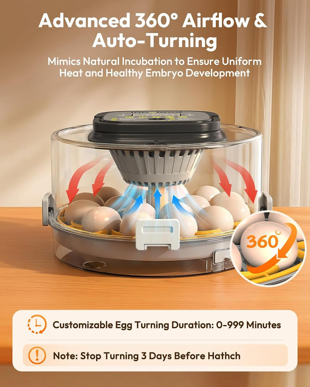 18 Egg Incubator for Hatching Eggs with Humidity & Temperature Control