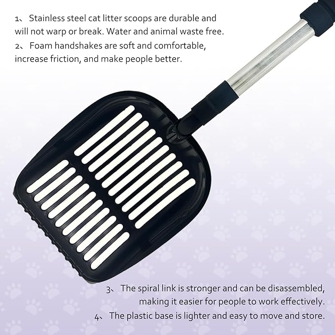 PINVNBY Cat Litter Scooper, Long Handle Litter Sifter Scoop - Image 5