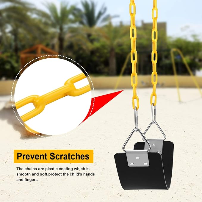 AGPTEK Swing Set, Seat with 66 Inch Anti-Rust Chains Thermoplastic Coated - Image 4