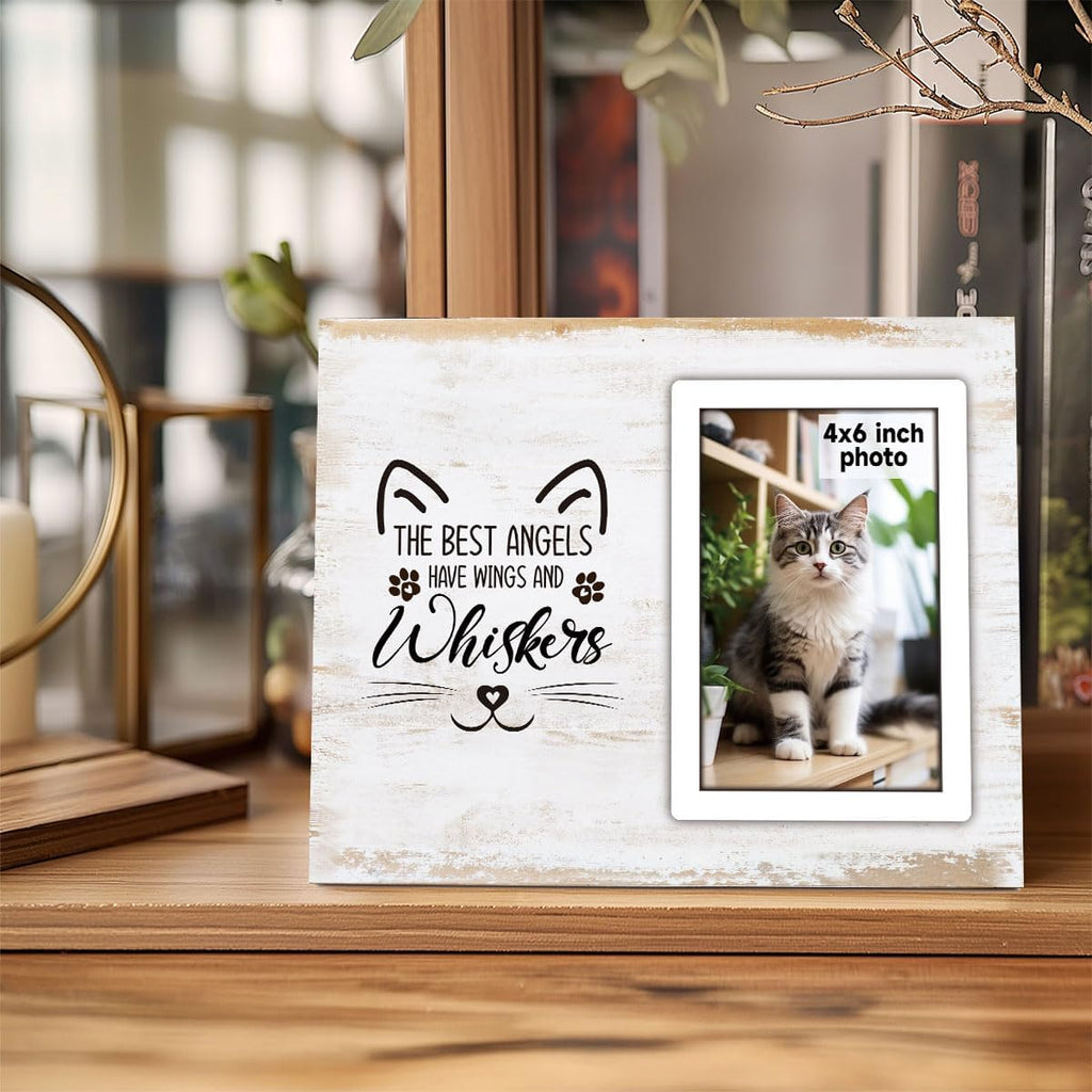 Cat Memorial Gifts for Loss of Cat, Pet Picture Frame Cat Memorial Picture Frame, Cat Loss Sympathy Gift for Women, Family, Pet Memorial Gifts Cat, Loss of Cat Memorials 4x6 Photo Frame