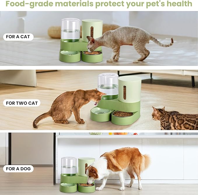 2 Pack Automatic Cat Feeder Stainless Steel Water Dispenser Gravity Food Feeder - Image 6