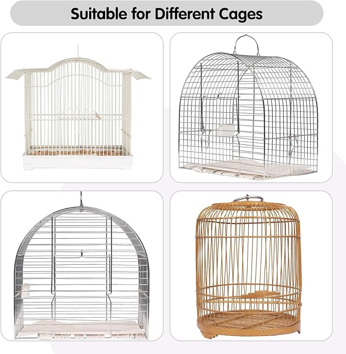 Bird Cage Seed Catcher, 45-90'' Adjustable Cover, Universal Nylon Mesh Net - Image 6