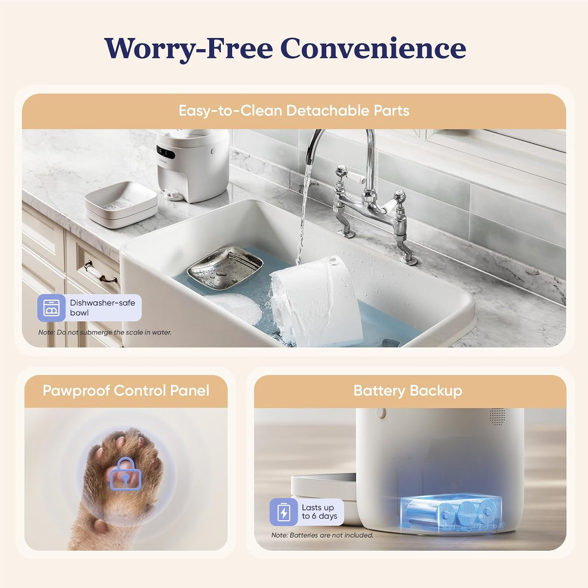 Pawsync Automatic Cat Feeder, WiFi & Smart Scale, Remote Feeding