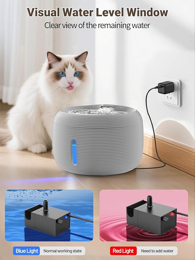 SIBAYS 3.5L/118oz Large Capacity Cat Water Fountain, Automatic Quiet Pet Water - Image 5