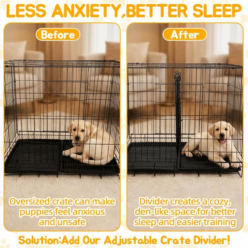 Dog Crate Divider Panel 2-Pack, 28" H Adjustable Kennel Divider