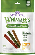 Whimzees Wellness Stix Natural Dog Dental Treat, Chews, Freshens Breath, Medium Size Sticks, 14.81 oz Bag, 14 Count
