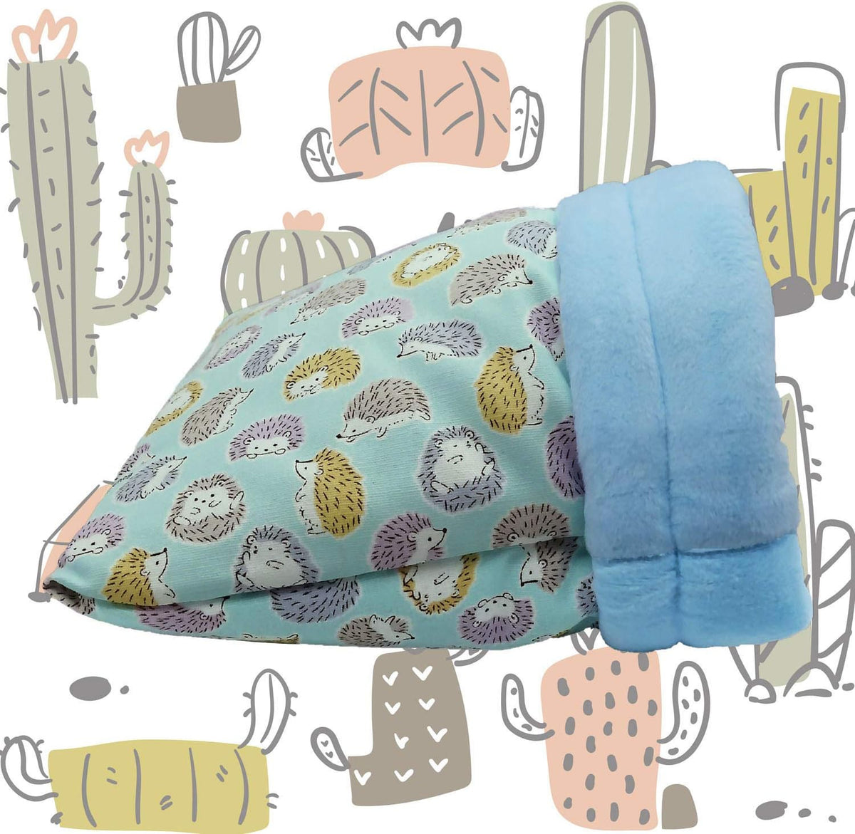 Handmade Sleeping Bag Pouch Hideout Cave for Hedgehog Guinea Pig Hamster Rat Ferret Hamster Squirrel and Other Small Animal Beds (Blue)
