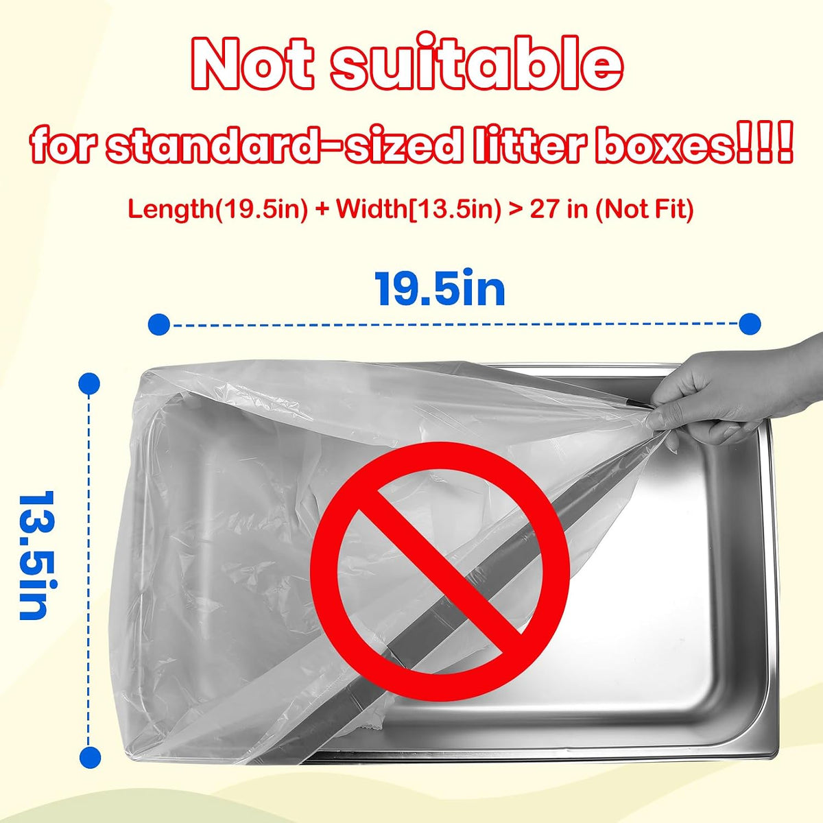 160 Count Automatic Cat Litter Box Liners Bags 27"x13" Drawstring Handle
