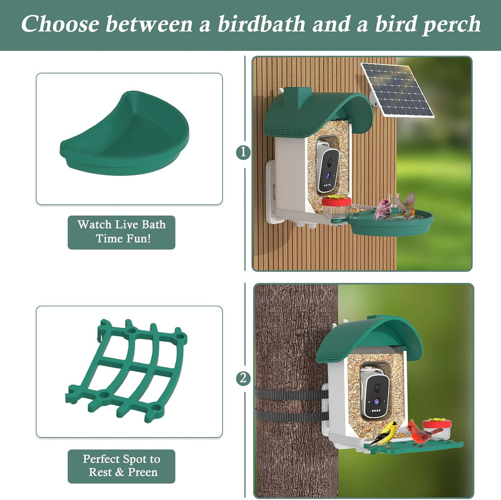 3K Smart Bird Feeder with Camera, AI Bird Recognition & Instant Alerts