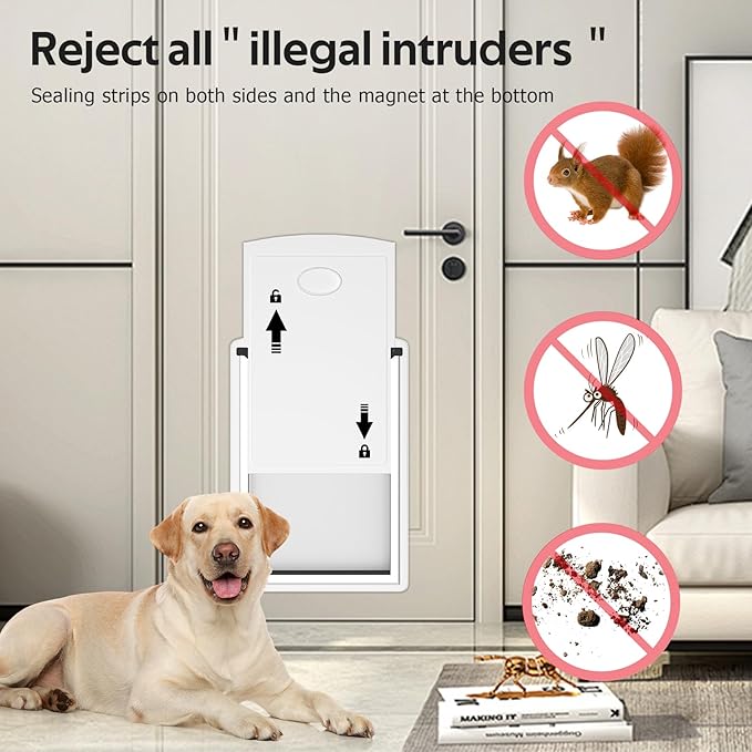 Large Dog Door for Door，Dog Door for Exterior Door Stainless Steel Frame - Image 5