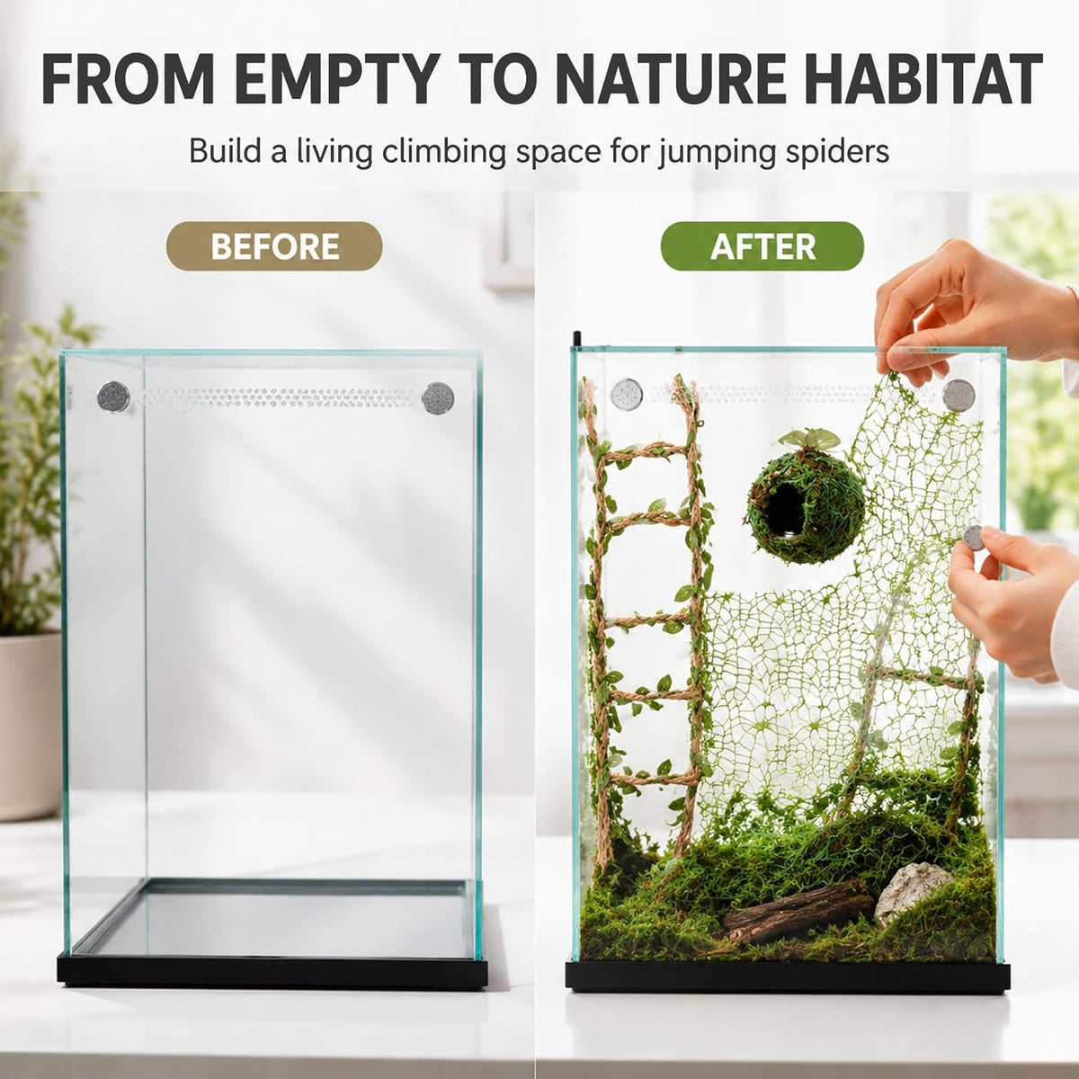 Magnetic Jumping Spider Enclosure Accessories