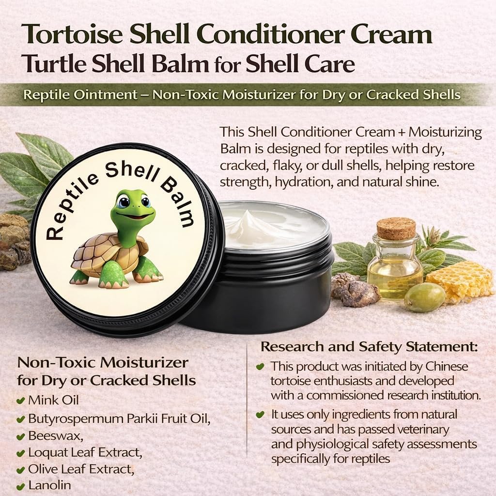 Tortoise Oinment Shell Conditioner Cream – Shell Care Balm Moisturizer for Box Turtles, Sulcata, Russian, Desert Tortoise Dry, Cracked or Dull Protector