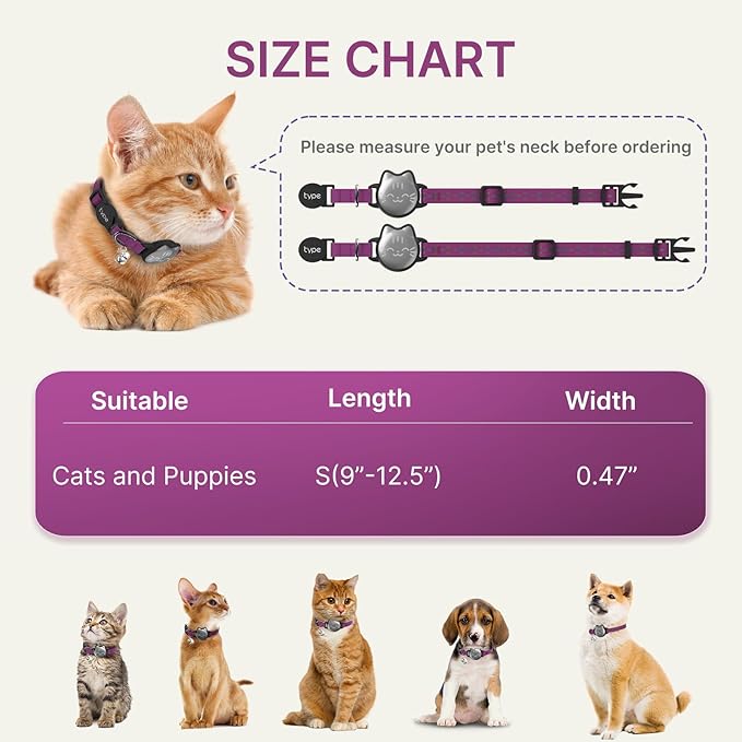 Waterproof Airtag Cat Collar, Breakaway Cat Airtag Collar - Image 6