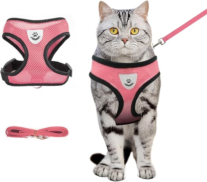 shudyear Summer cat Chest Harness and Leash, Anti-Escape Adjustable Soft mesh by Shudyear
