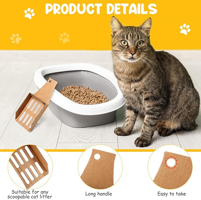 30 Pcs Disposable Cat Litter Scoops 8.3x3.3 Inch Portable Kitty Litter Scooper - Image 4