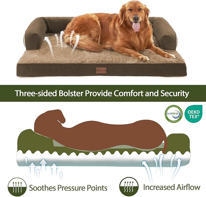 Orthopedic Dog Beds for Extra Large Dogs, Waterproof Egg Crate Foam XL Dog Bed - Image 2