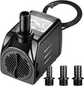 400GPH Quiet Submersible Water Pump for Aquariums Fountains with 3 Nozzles