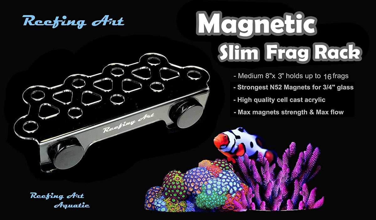 Magnetic Coral Frag Rack Strongest N52 Magnets Holds up to 41 Plugs (Medium Slim)