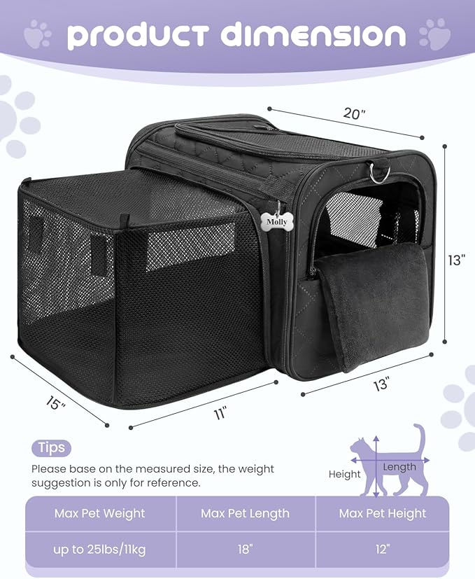 MIDOG Cat Carrier Soft for Small to Medium-Sized Cats, TSA Airline Approved - Image 8