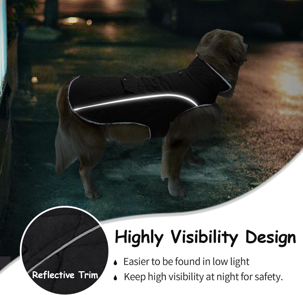 Malier Dog Coat Warm Dog Winter Coat, Windproof Dog Jacket with Pocket