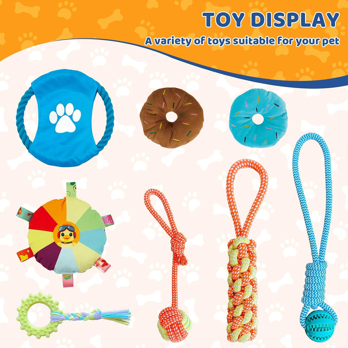 Puppy Play Gym & 8 Toys (Blue,19.6″ x 19.6″ x 19.6″‌) with Snuffle Mat