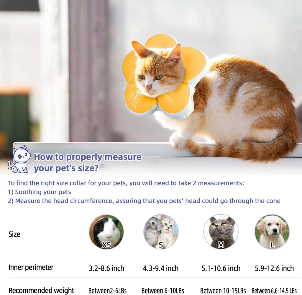 Cat Cone Collar,Cute Flower Waterproof Elizabethan e Collar for Cat and Small Dog Anti-Bite Lick Wound Healing Protective Neck Cone After Surgery Recovery Collar for Small Pet,All-Season Style