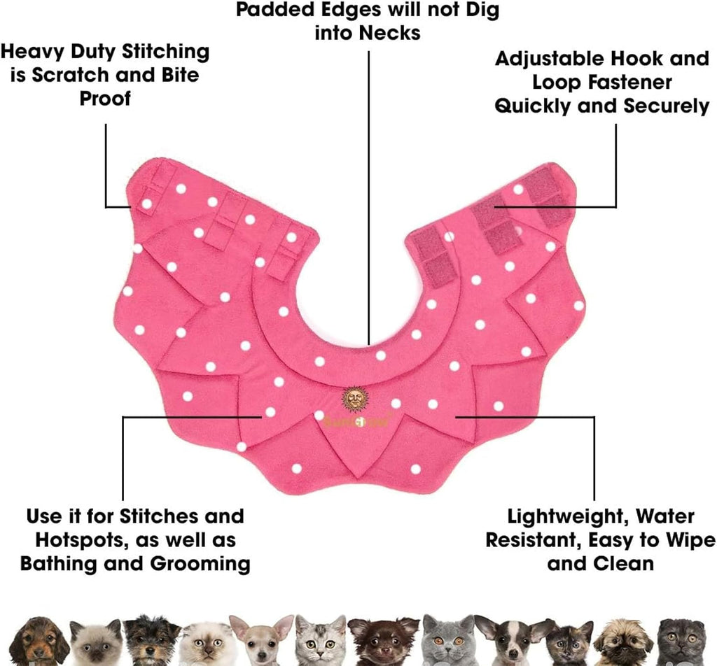 SunGrow Cat Cone Collar Soft Washable, Cat Recovery E Collar Sleep Cone After Surgery to Stop Licking, Pet Cone of Shame Alternatives, Scratch & Bite Proof Grooming Soft Cone for Easy Nail Cutting