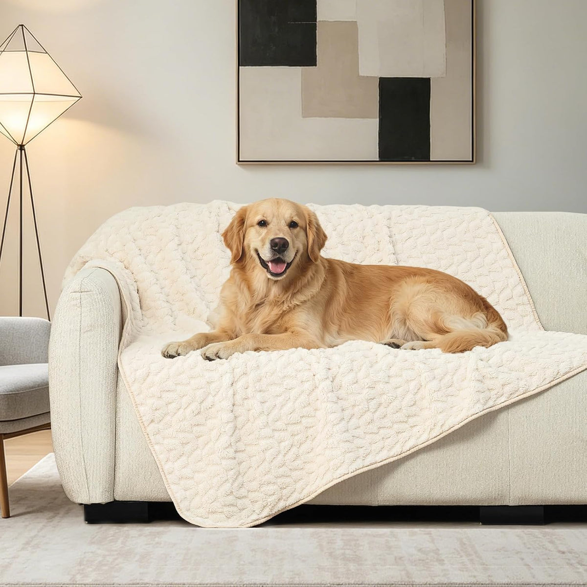 Ameritex Waterproof Dog Blanket Reversible, Leakproof Pet Blanket for Large Dogs, Soft Furniture Sofa Couch Cover Protector Washable, Fleece Cat Throw Bed, Reversible Washable Soft Plush
