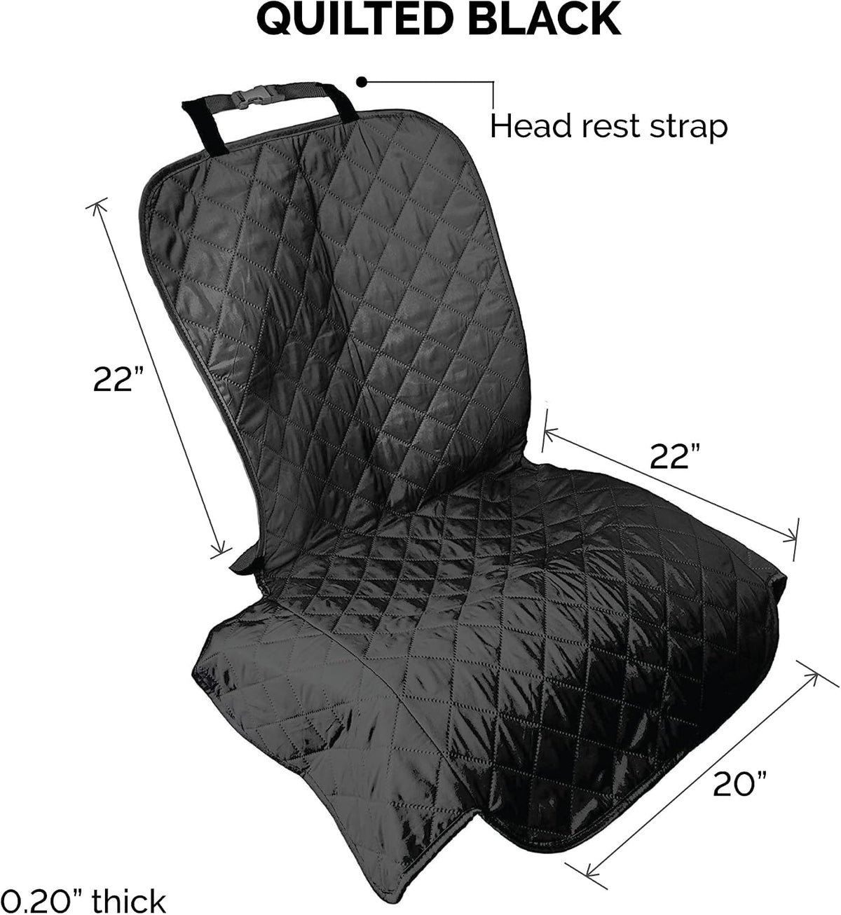 Furhaven Universal Water-Resistant Quilted Single Car Seat Protector - Black, One Size