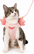 Cat Harness and Leash Set, Step-in Mesh Vest, Pink Axolotl, Small